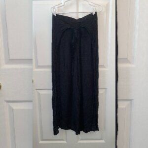 New Women's ELAN Edan Pants Palazzo Pull On Elastic Waist Wide Split Leg Size L
